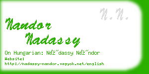 nandor nadassy business card